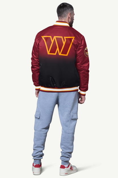 Starter Special Offer | MENS WASHINGTON COMMANDERS PASS RUSH SATIN VARSITY JACKET