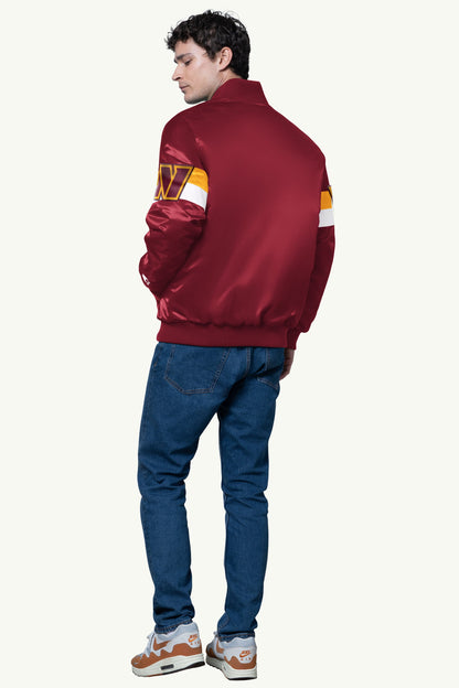 Starter Popular | MENS WASHINGTON COMMANDERS TRIPLE OPTION SATIN VARSITY JACKET