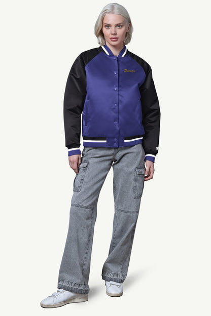 Starter Sale | WOMENS BALTIMORE RAVENS FINAL SCORE SATIN VARSITY JACKET