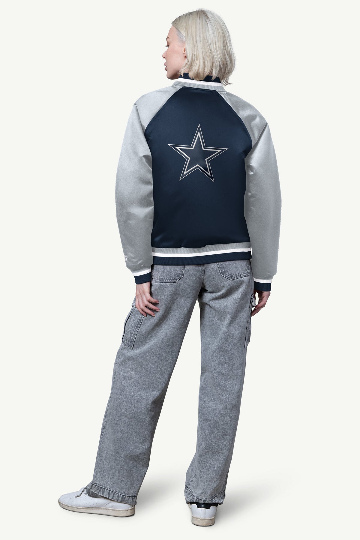 Starter Discount | WOMENS DALLAS COWBOYS FINAL SCORE SATIN VARSITY JACKET