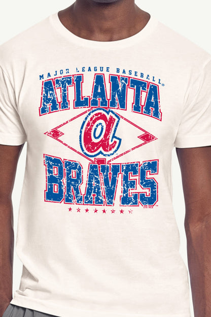 Starter Popular | MENS ATLANTA BRAVES DISTRESSED COOPERSTOWN DIAMOND SHORT SLEEVE T SHIRT