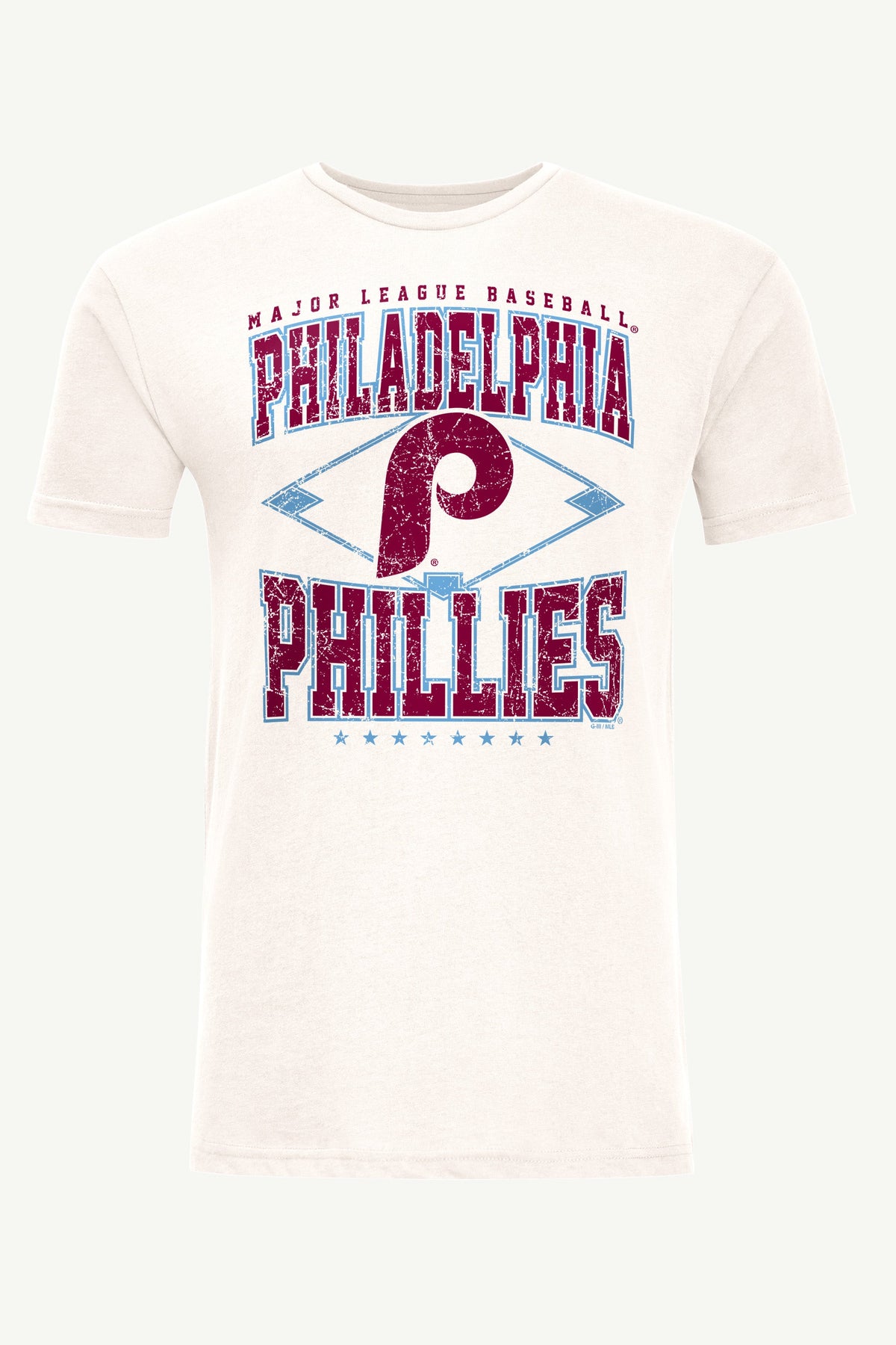 Starter Best Seller | MENS PHILADELPHIA PHILLIES DISTRESSED COOPERSTOWN DIAMOND SHORT SLEEVE T SHIRT