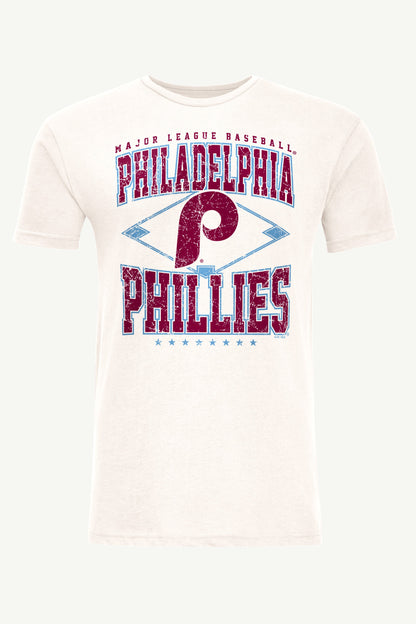 Starter Best Seller | MENS PHILADELPHIA PHILLIES DISTRESSED COOPERSTOWN DIAMOND SHORT SLEEVE T SHIRT