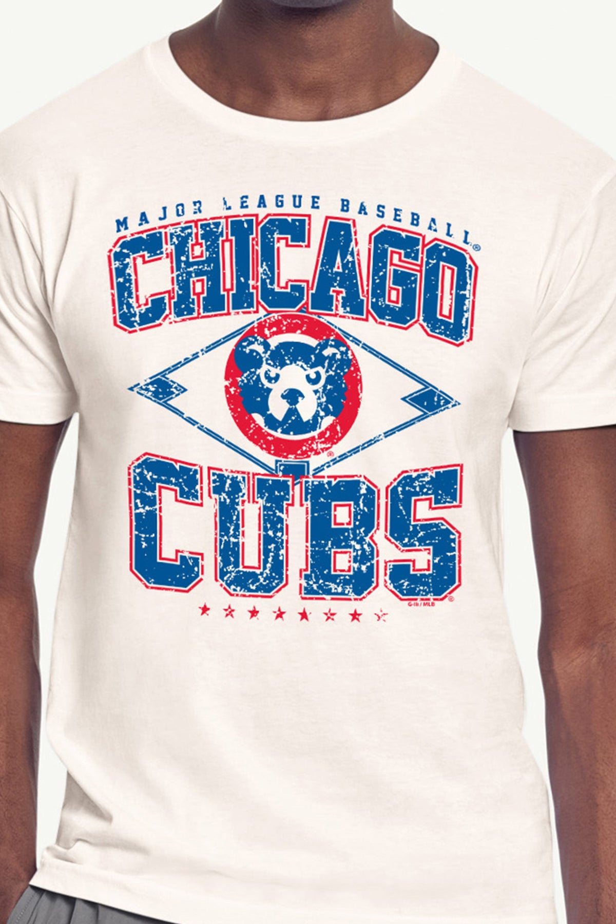 Starter Popular | MENS CHICAGO CUBS DISTRESSED COOPERSTOWN DIAMOND SHORT SLEEVE T SHIRT