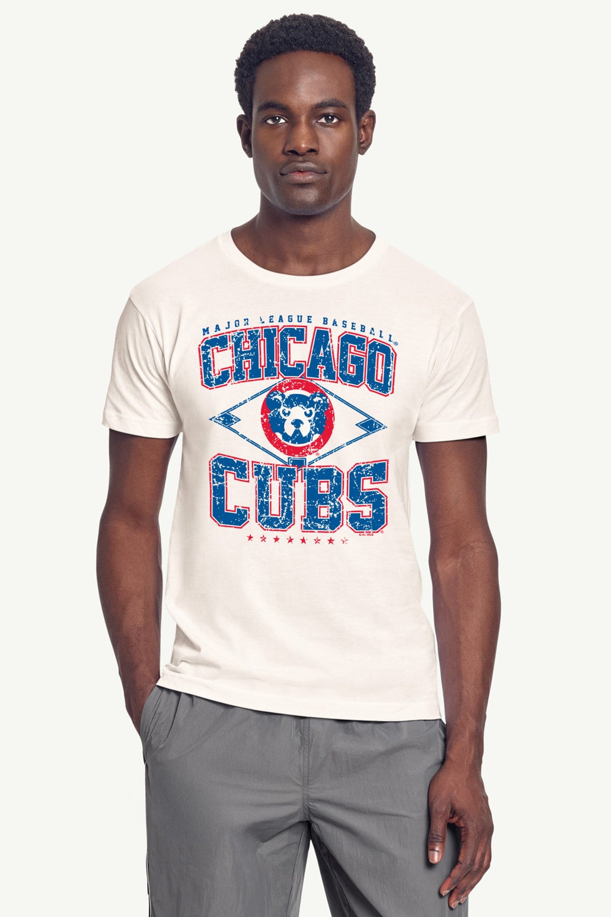 Starter Popular | MENS CHICAGO CUBS DISTRESSED COOPERSTOWN DIAMOND SHORT SLEEVE T SHIRT