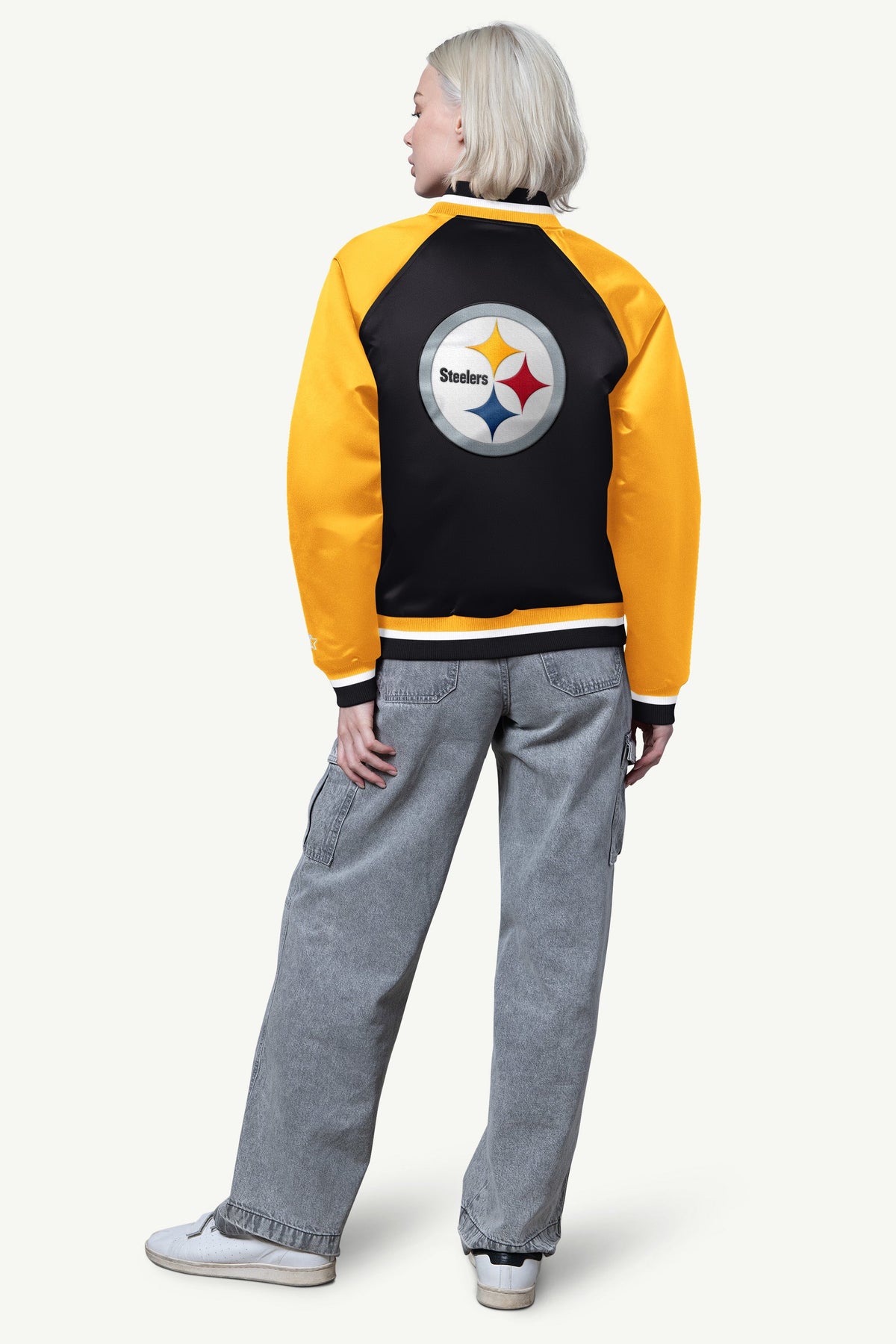 Starter Signature | WOMENS PITTSBURGH STEELERS FINAL SCORE SATIN VARSITY JACKET