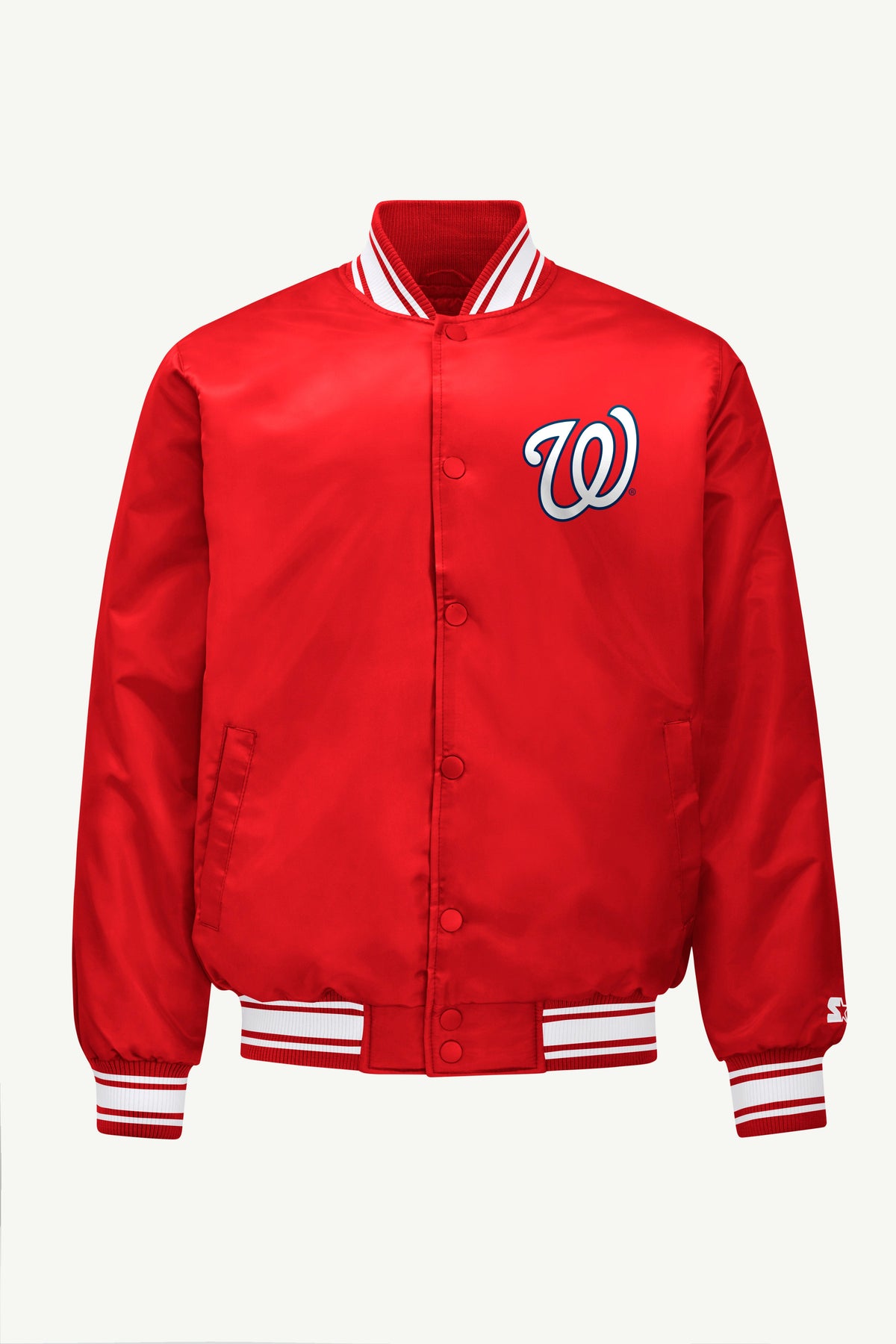 Starter Popular | MENS WASHINGTON NATIONALS SATIN VARSITY JACKET