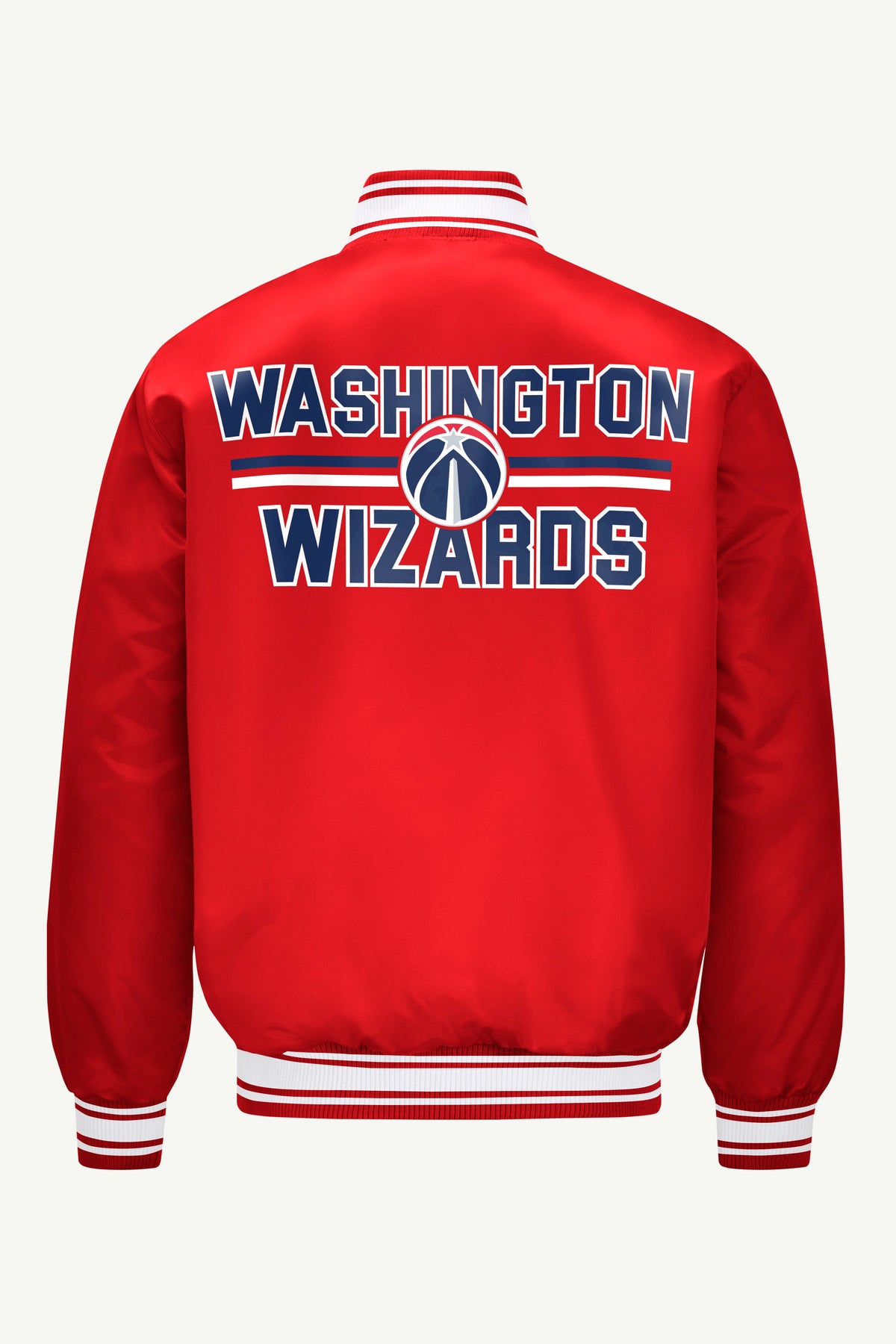 Starter Quality | MENS WASHINGTON WIZARDS MESH LOOK SATIN VARSITY JACKET