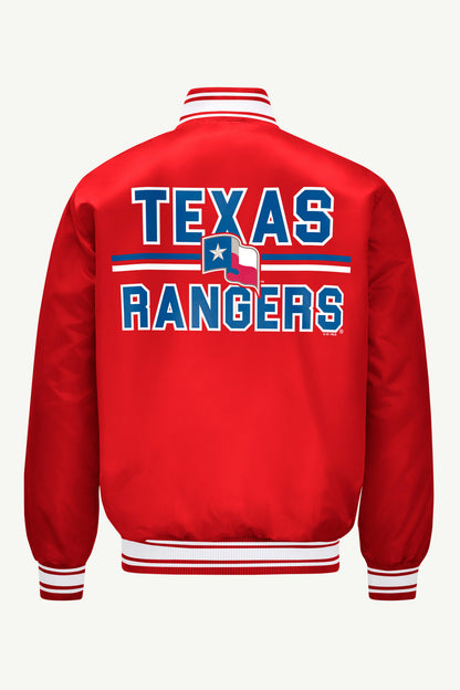 Starter Great Value | MENS TEXAS RANGERS SATIN VARSITY JACKET