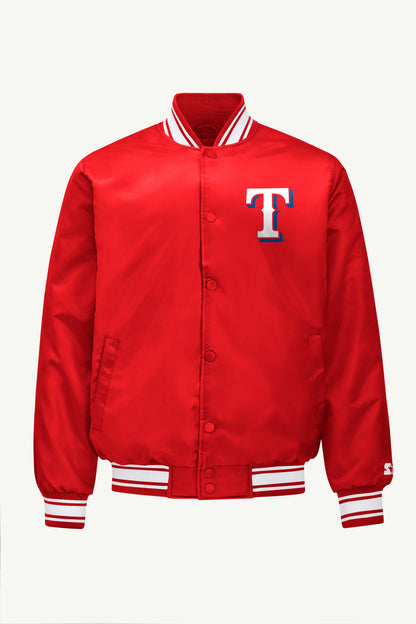 Starter Great Value | MENS TEXAS RANGERS SATIN VARSITY JACKET